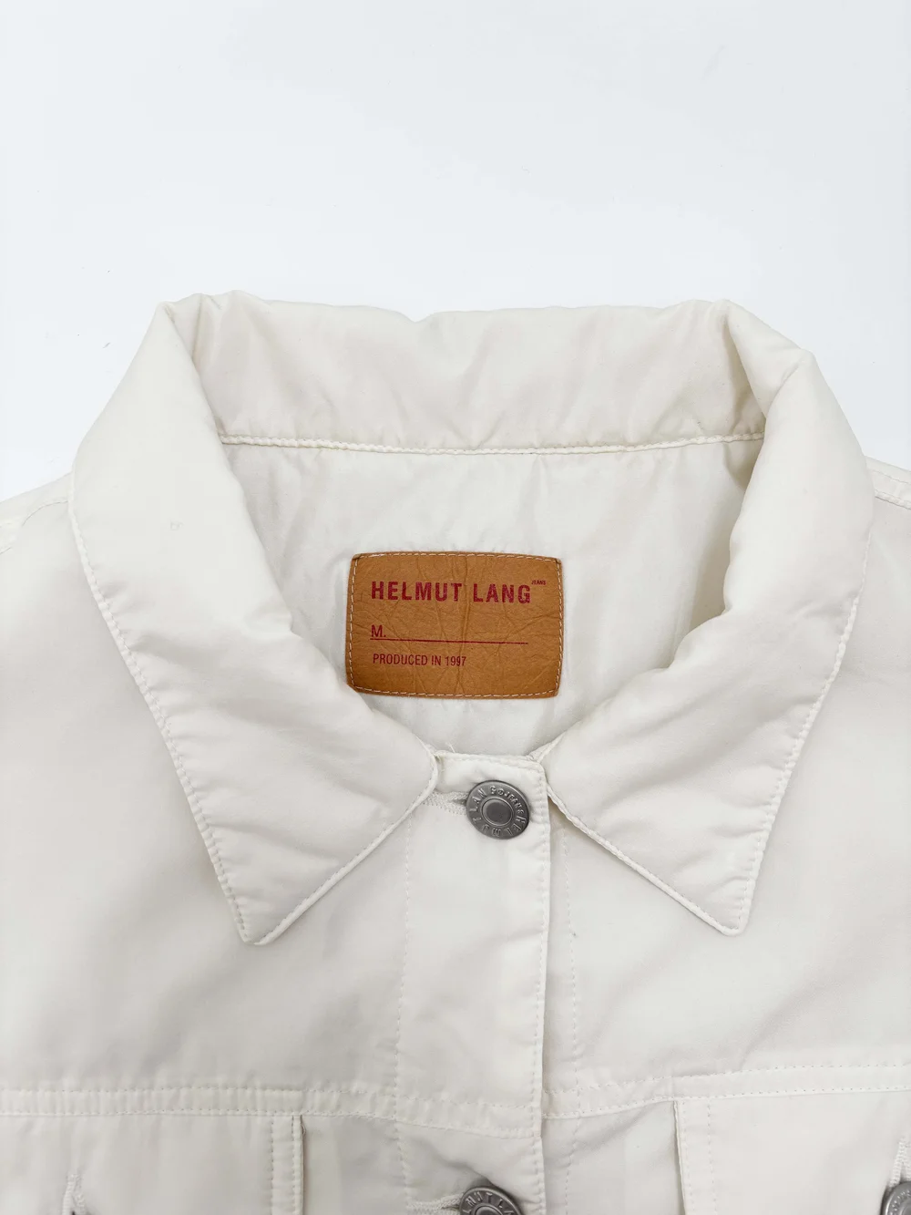 Helmut Lang 1997 ivory padded jacket — JAMES VELORIA